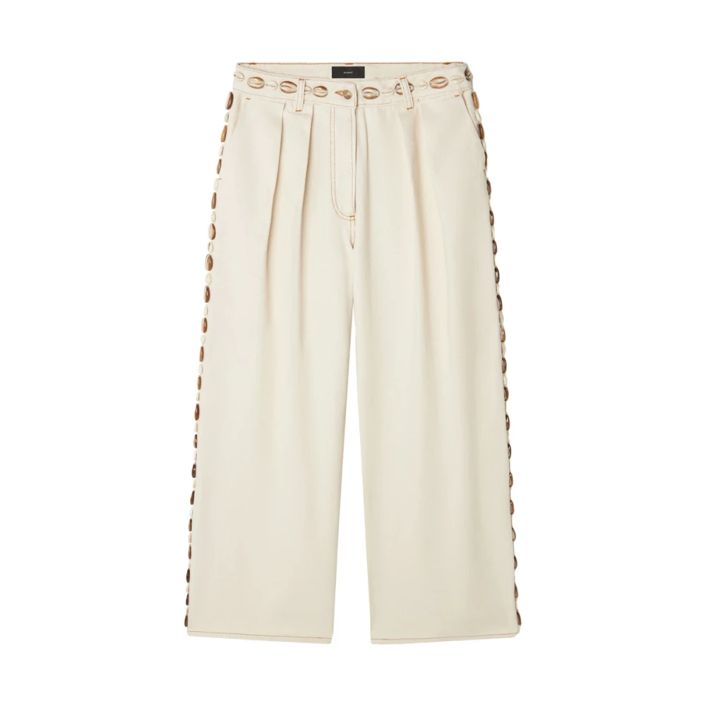 Alanui Witte Jeans met Zakken en Knopen Beige Dames