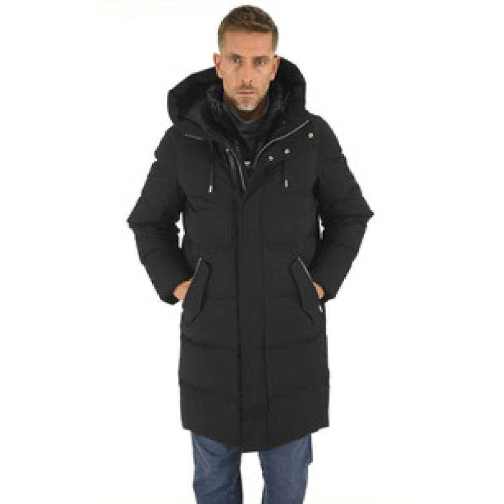 Mackage Lange zwarte donsjas Antoine Black Heren