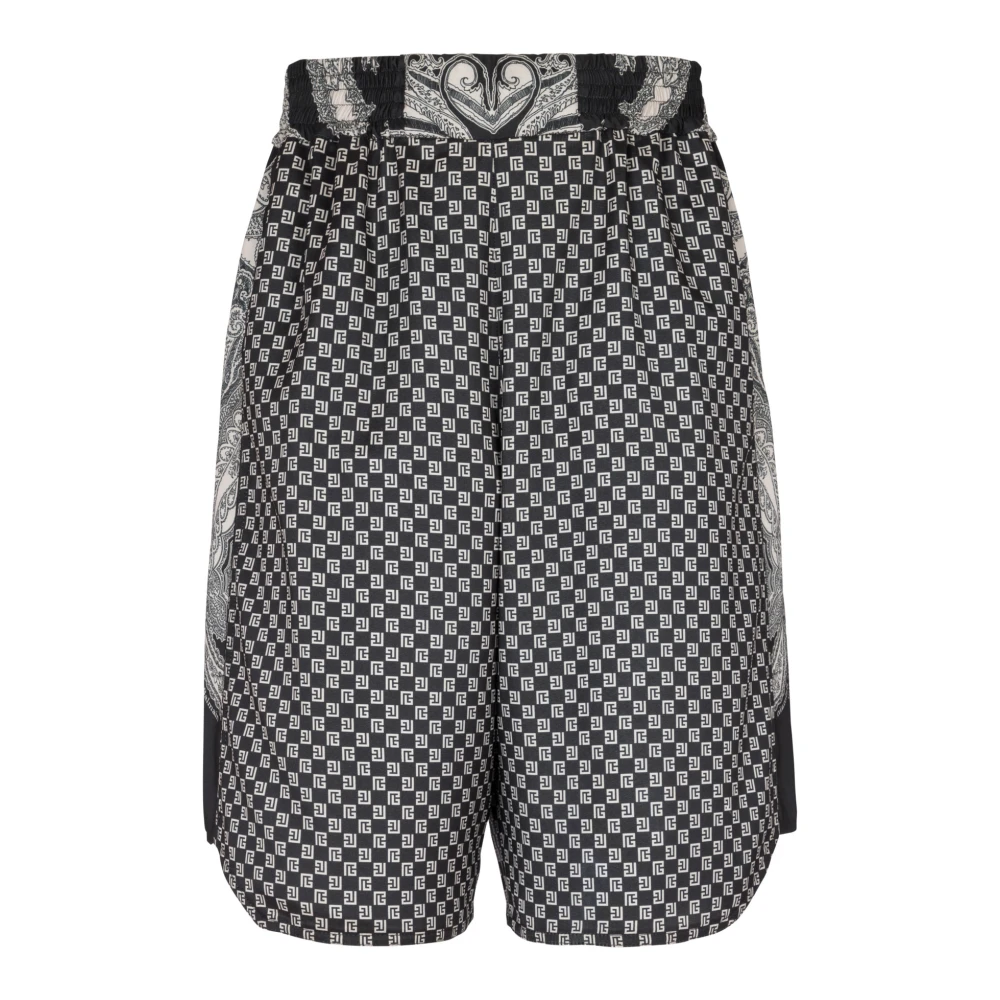 Balmain Mini Paisley Monogram Shorts Black, Herr