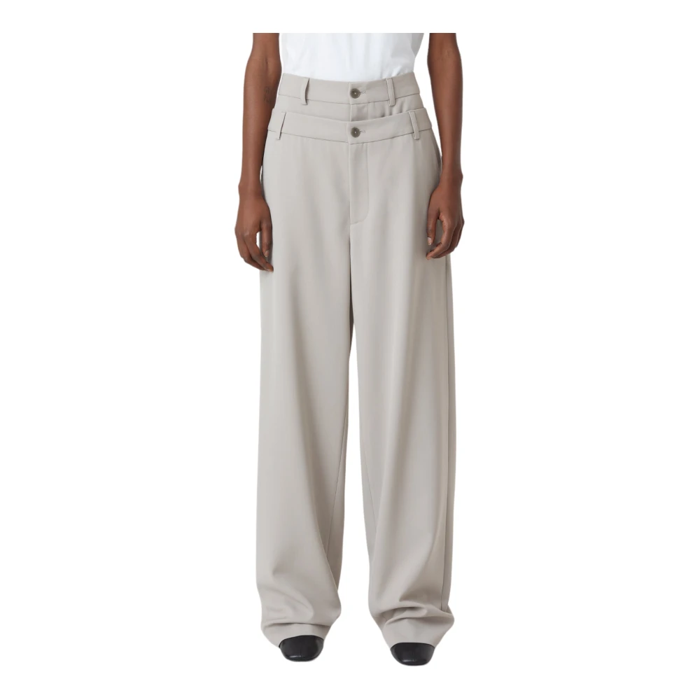 Closed Women's Beige Wide Trousers, W28, Randers Twill Trousers