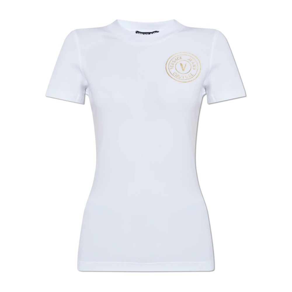 Versace Jeans Couture T-shirt med logotyp White, Dam