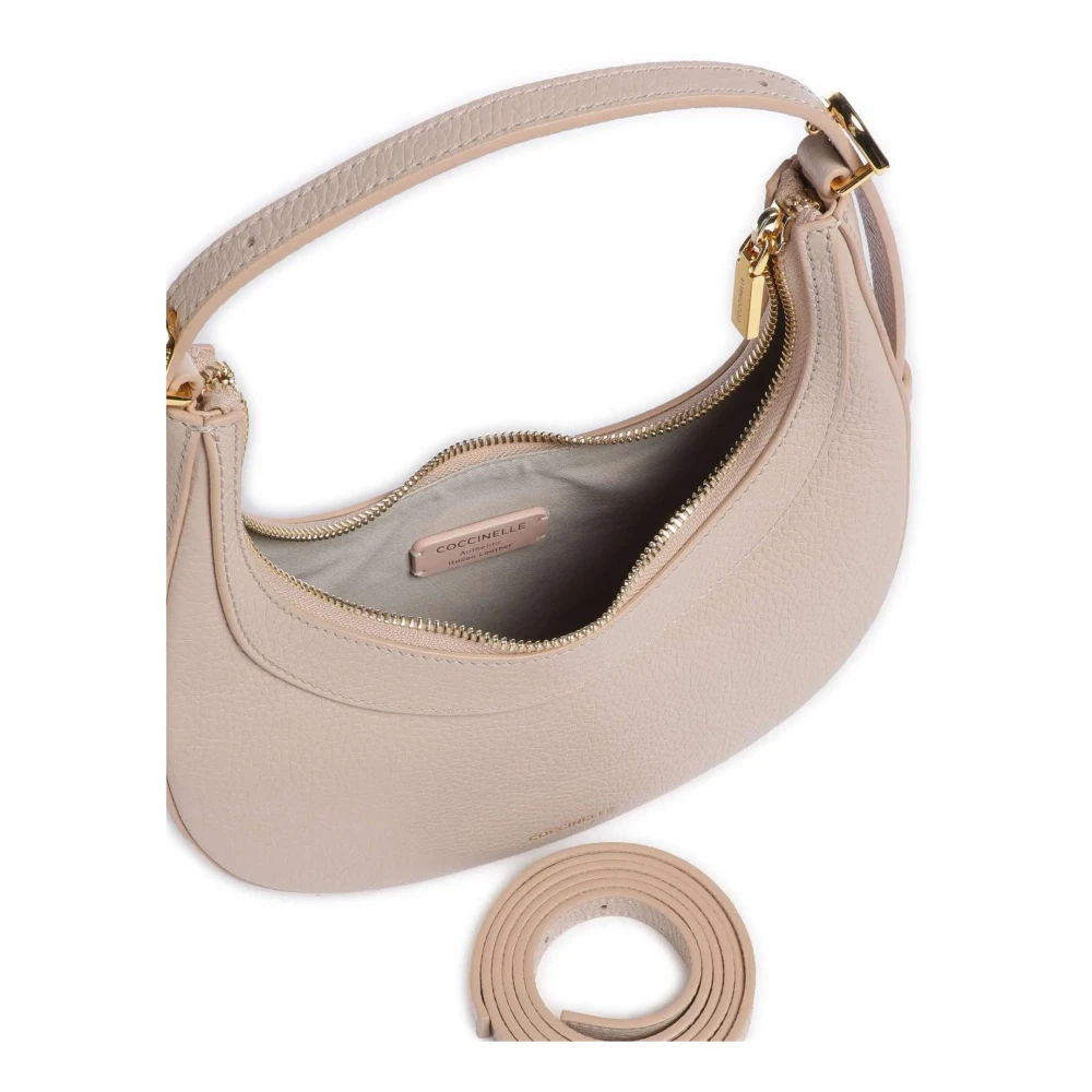 Coccinelle Schouder Crossbody Tas van Graanleer Pink Dames
