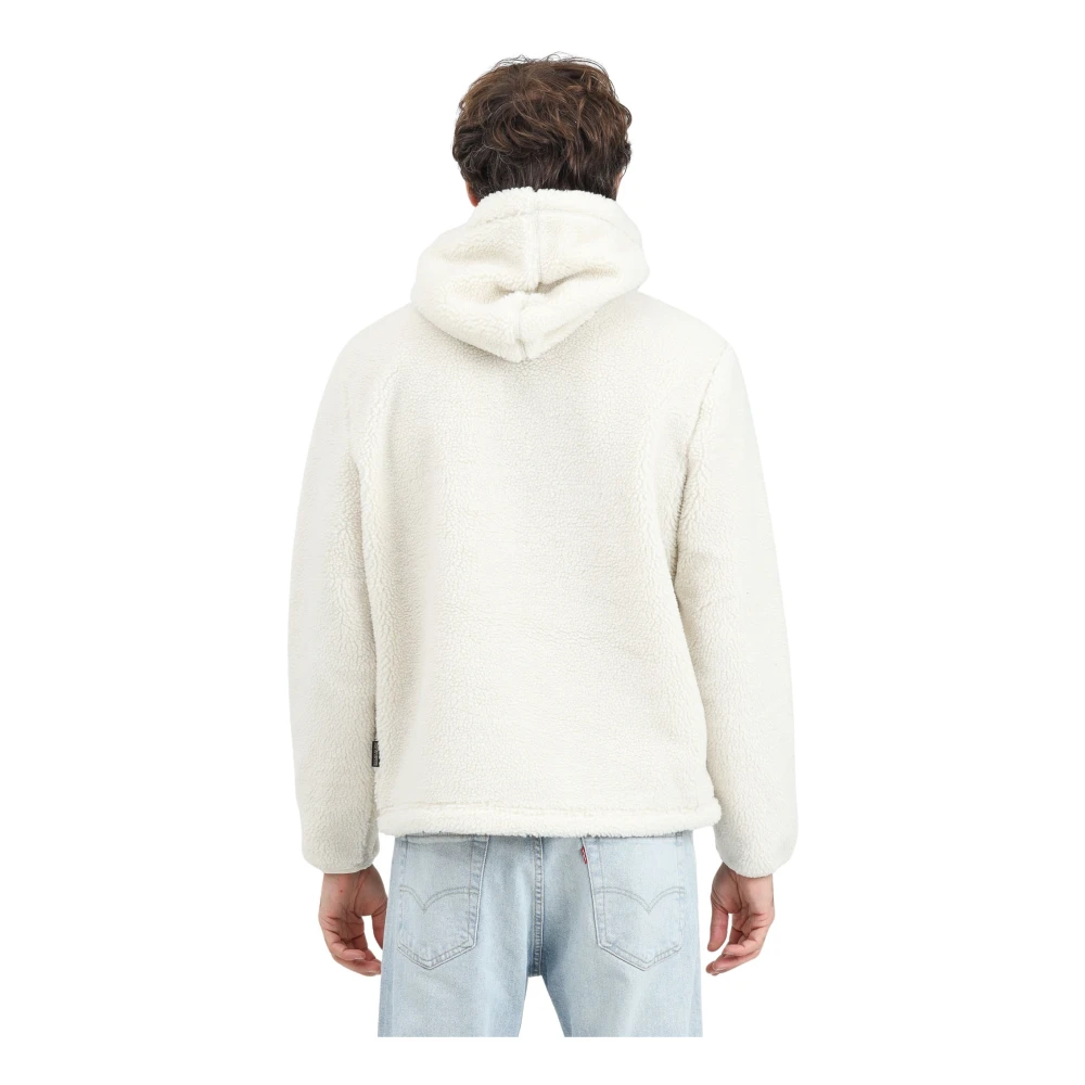 Napapijri Beige Half-Zip Sweater Curly Sherpa Beige Heren