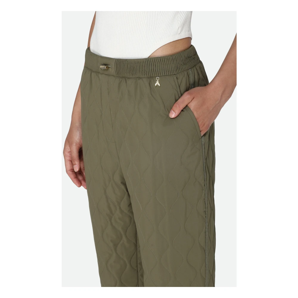 PATRIZIA PEPE Gewatteerde Groene Broek met Elastische Taille Green Dames