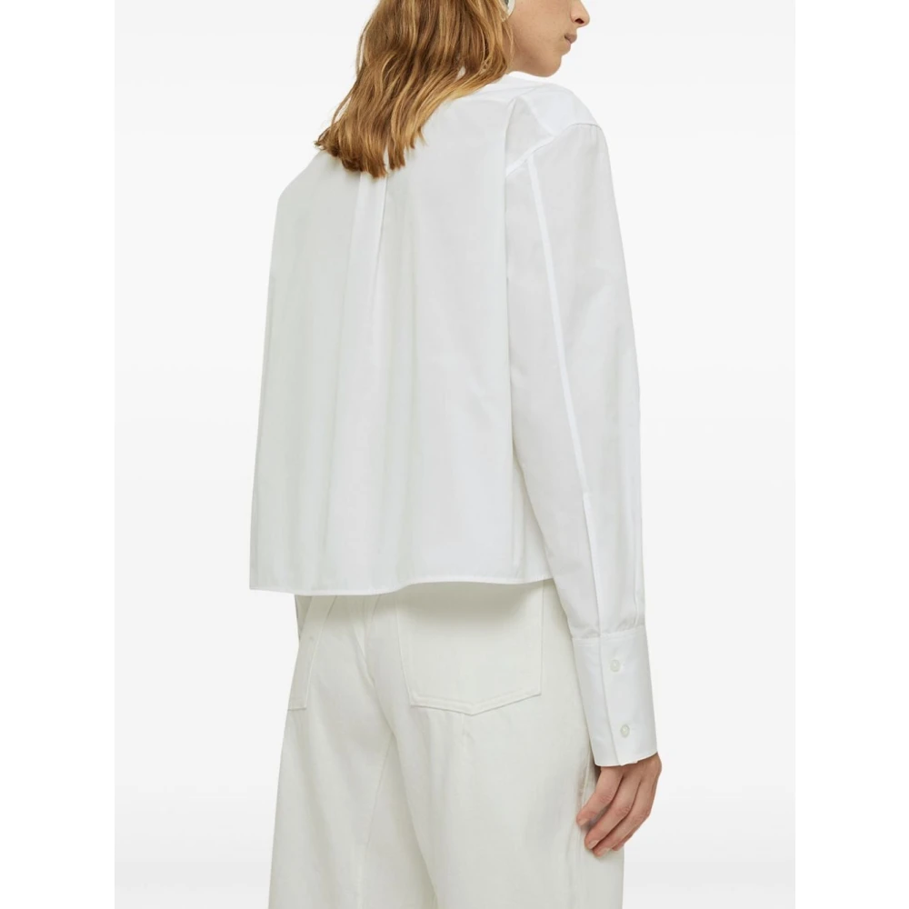 Jil Sander Witte Mao Kraag Shirt Donderdag Stijl White Dames