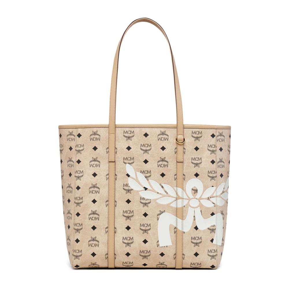 MCM Toni Shopper met bovenrits in Mega Laurel Visetos Beige Dames