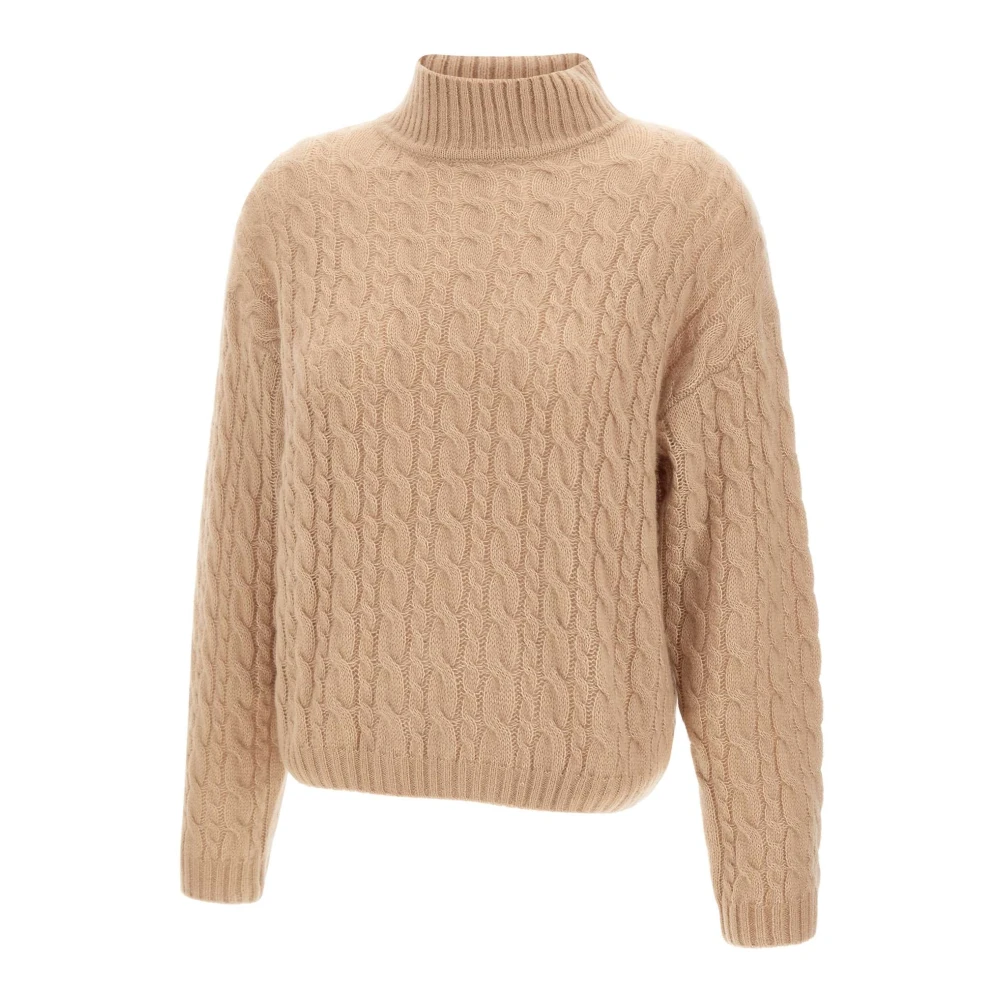 Hemisphere Kasjmier Coltrui Trui Hazelnoot Beige Dames