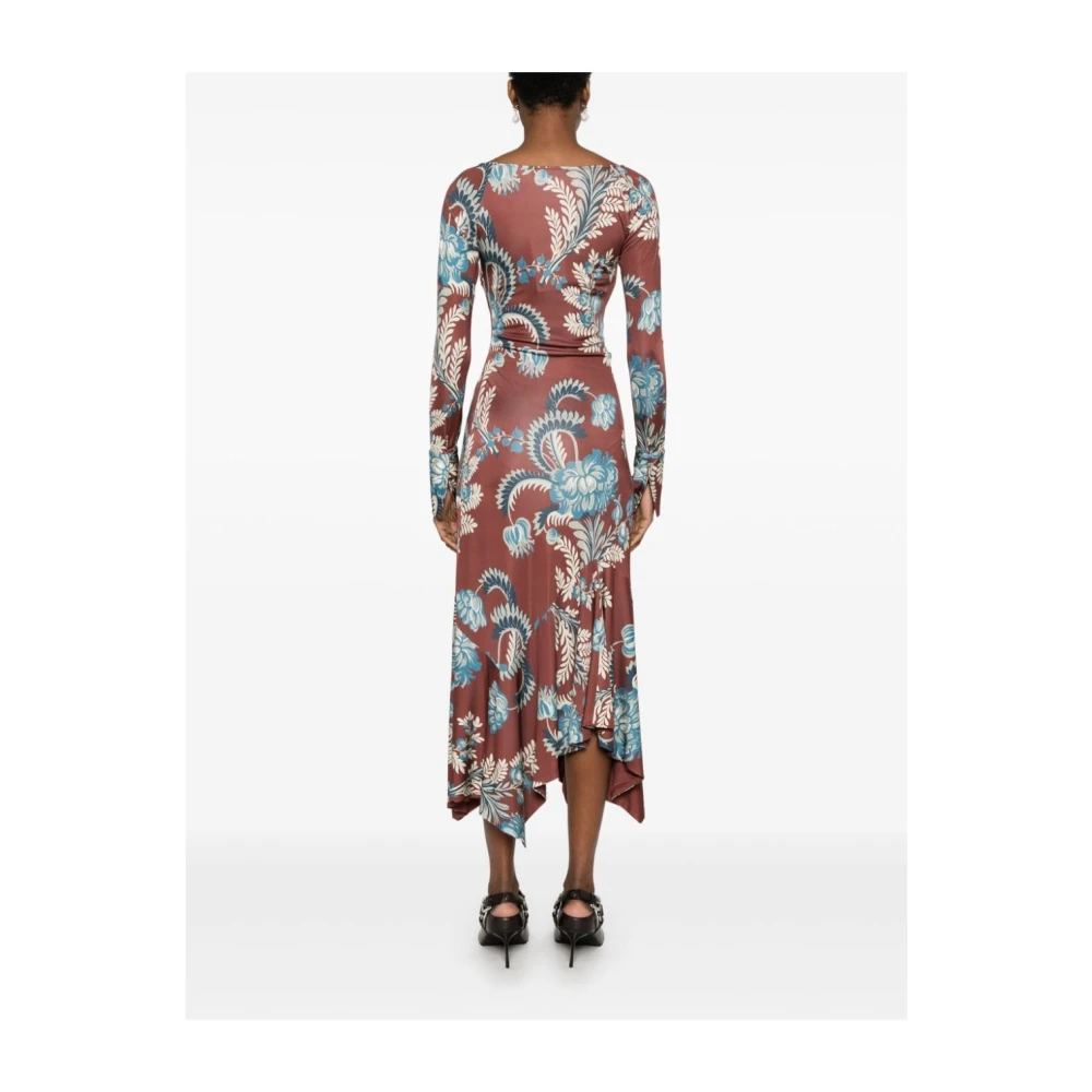 ETRO Bloemenblad Print Jurk Multicolor Dames
