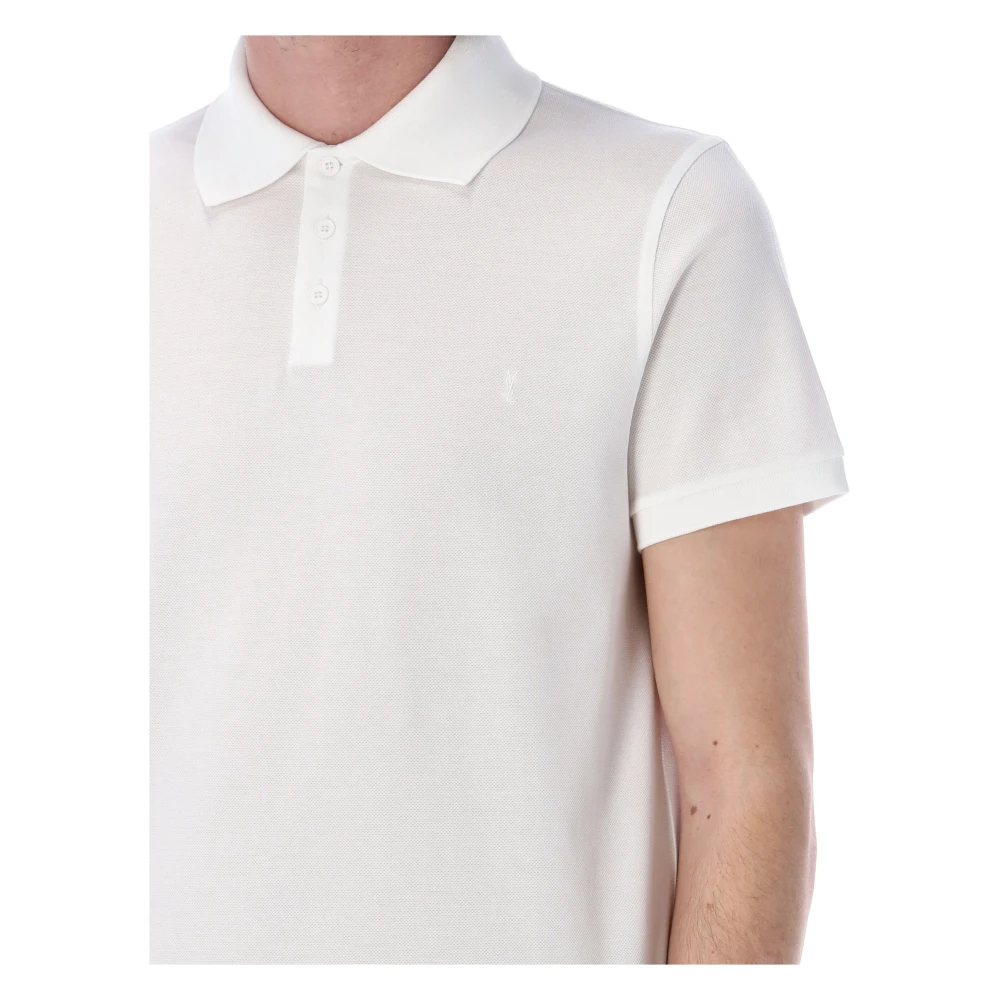 Saint Laurent Cassandre Polo Shirt Wit White Heren