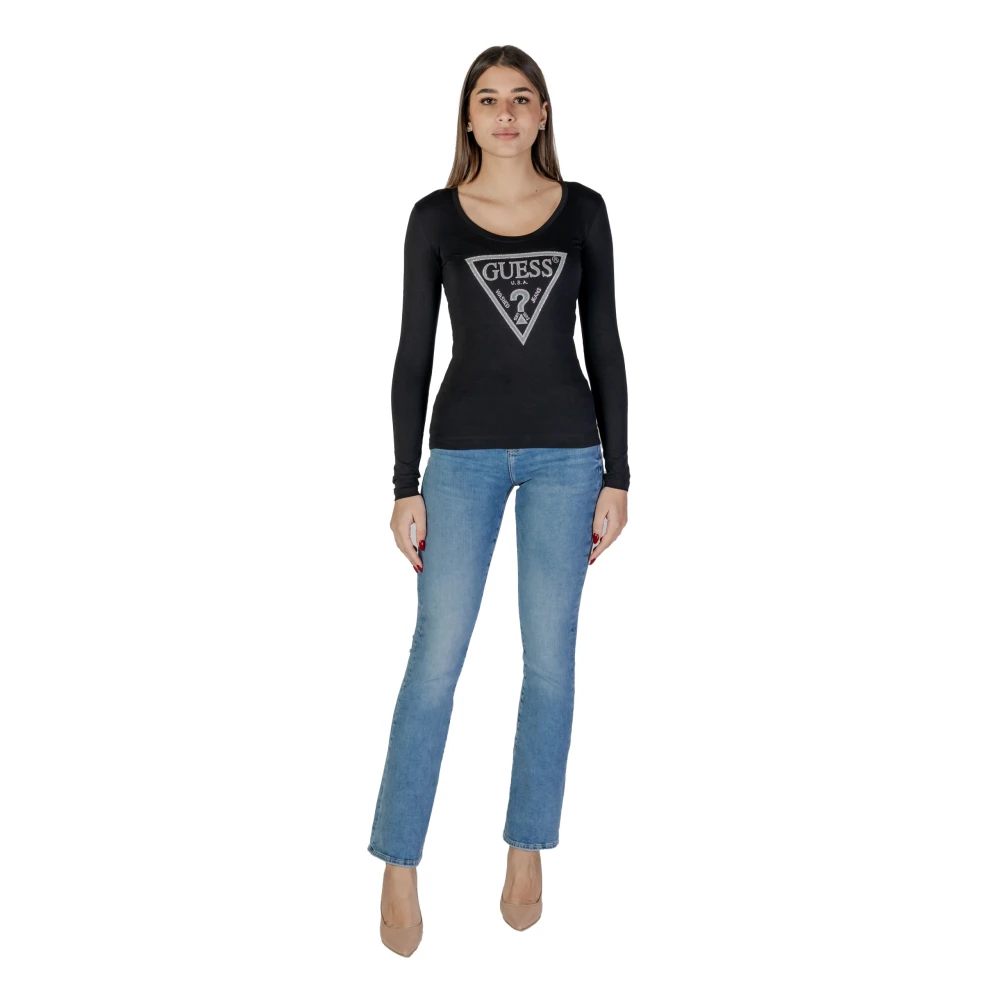Guess Korte Mouw T-shirt Lente Zomer Collectie Black Dames