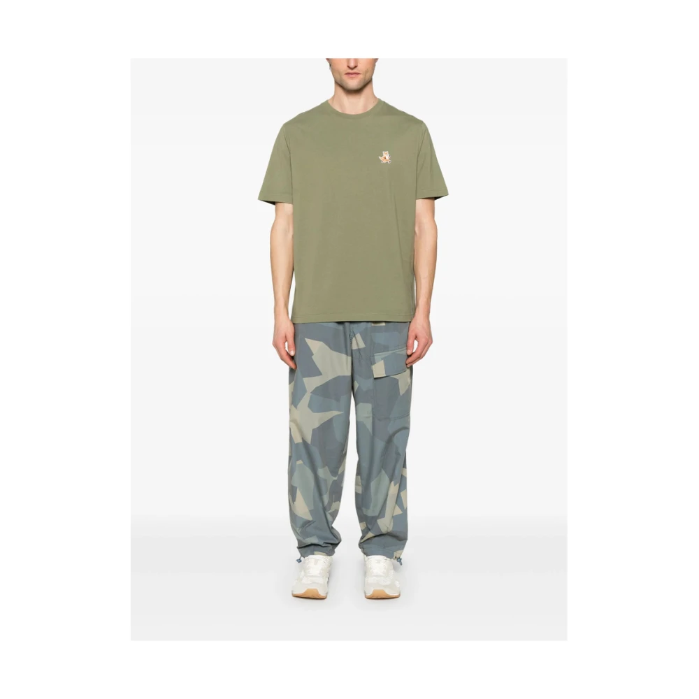 Maison Kitsuné Groene Crew Neck T-shirt Green Heren