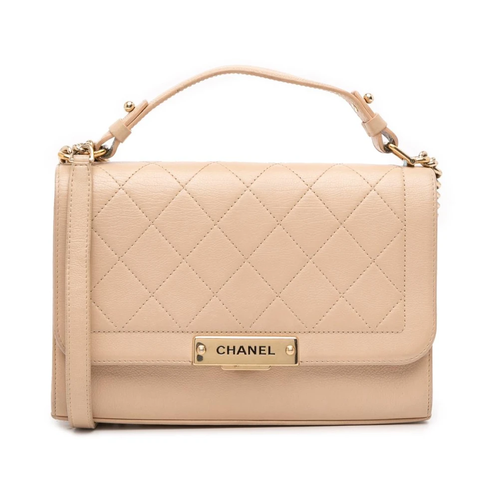 Chanel Vintage Women's Brown Vintage Handbags, One Size, Pre-Owned Quilted Leather Bag