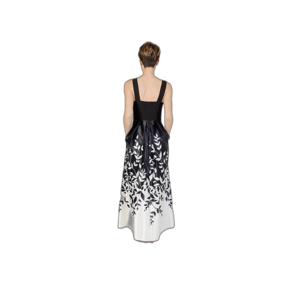 RINASCIMENTO Zwarte Polyester Lange Jurk Lente Zomer Collectie Multicolor Dames