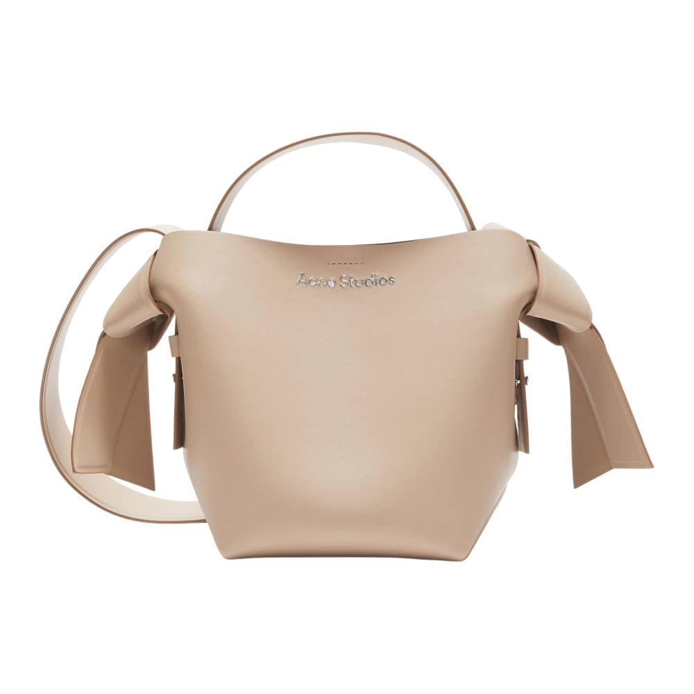 Acne Studios Mini R Musubi Knoop Schoudertas Beige Dames