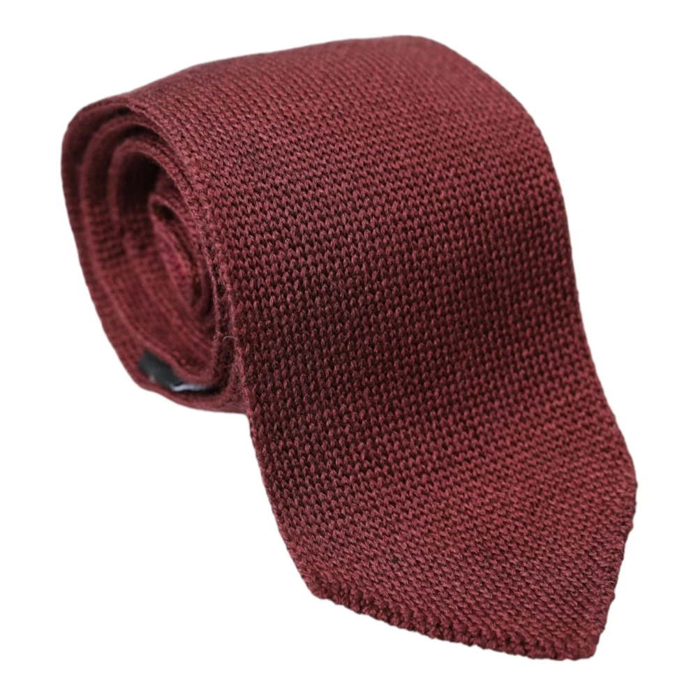 Dolce & Gabbana Bordeaux Patroon Klassieke Heren Stropdas Red Heren