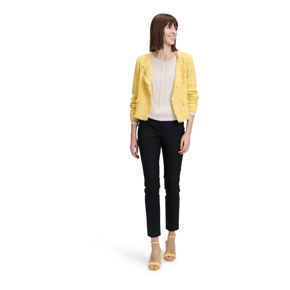 Betty Barclay Gefranjerde Gebreide Vest Yellow Dames