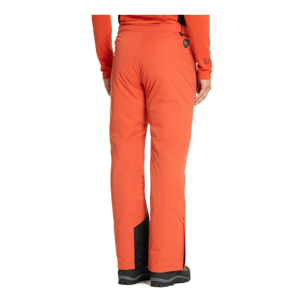 Emporio Armani EA7 Protectum Ski Broek Logo Multipockets Orange Heren