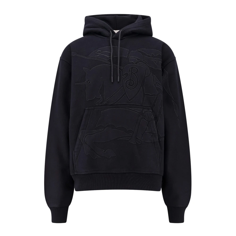 Burberry Katoenen Hoodie met Kangaroo Pocket Black Heren