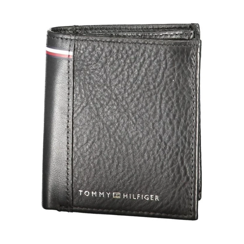 Tommy Hilfiger Zwarte leren portemonnee met muntvak Black Heren