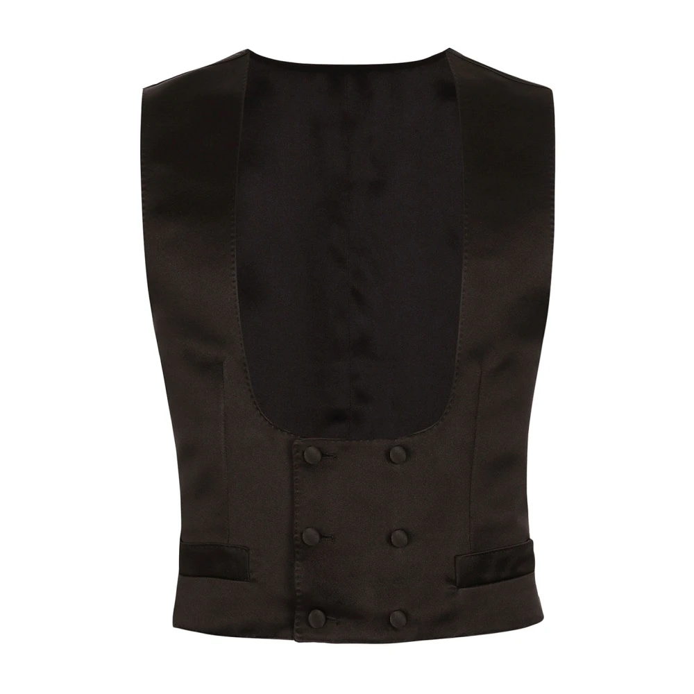 Dolce & Gabbana Stijlvolle Vest met Uniek Ontwerp Black Heren