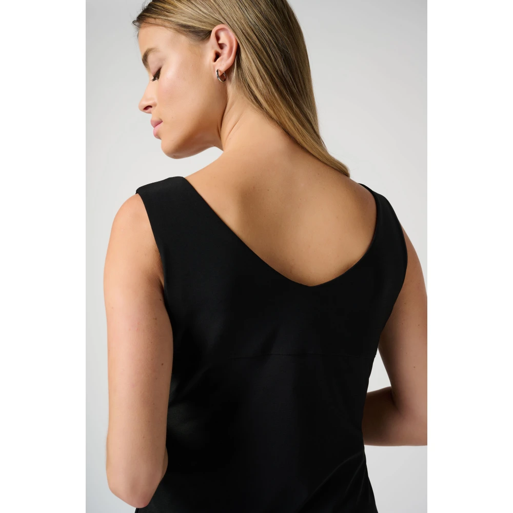 Joseph Ribkoff Zwarte Mouwloze Singlet met V-Hals Black Dames