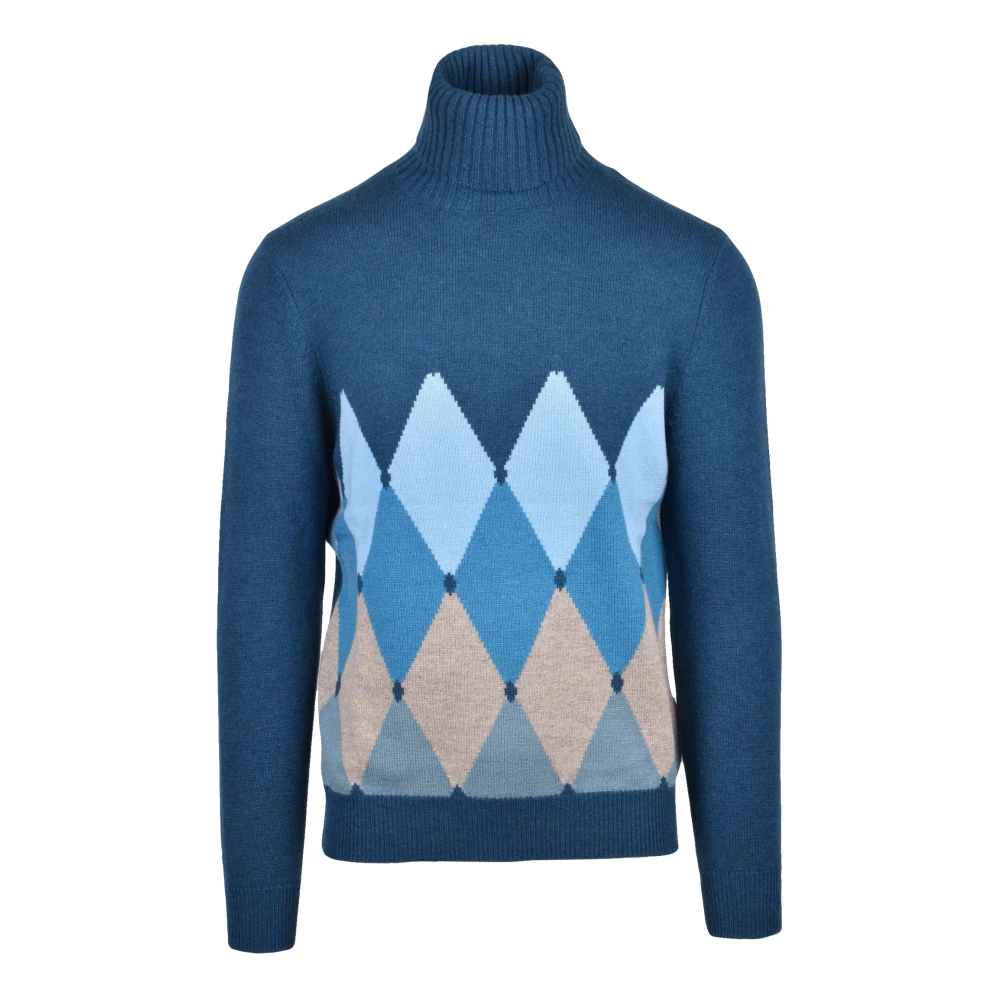 Ballantyne Men's Multicolor Cashmere High Neck Pullover Jumper - Cashmere Knitwear - 2XL - Knitwear