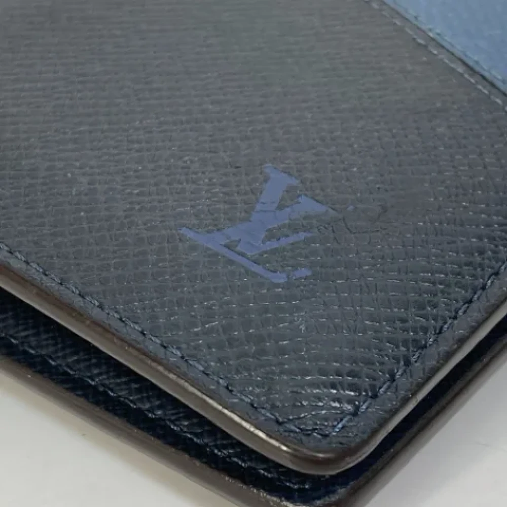 Louis Vuitton Vintage Pre-owned Leather wallets Blue Heren
