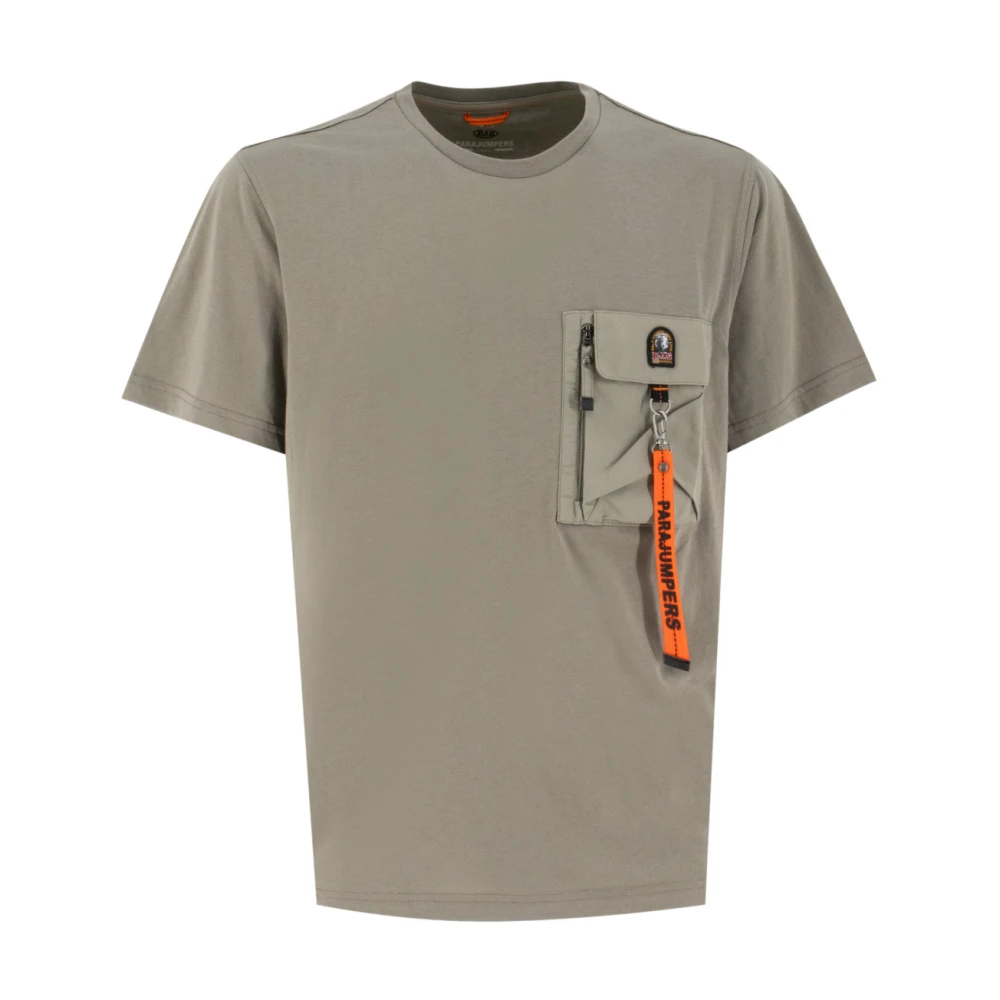 Parajumpers T-shirt met ritssluiting zak Green Heren