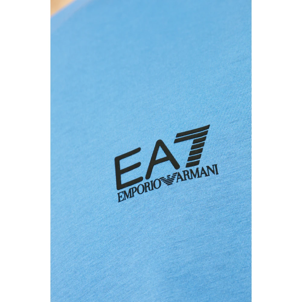 Emporio Armani EA7 T-shirt met logo Blue Heren