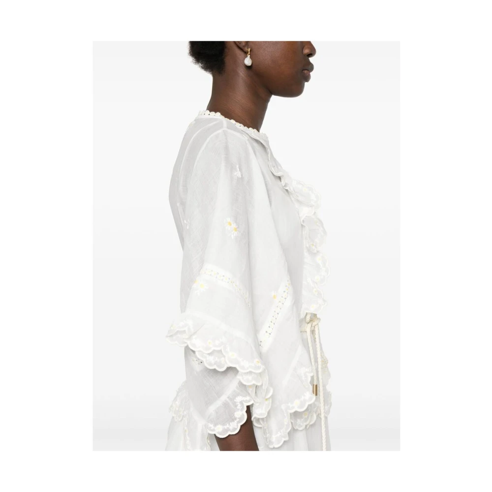 Zimmermann Bloemen Geborduurde Witte Jurk White Dames