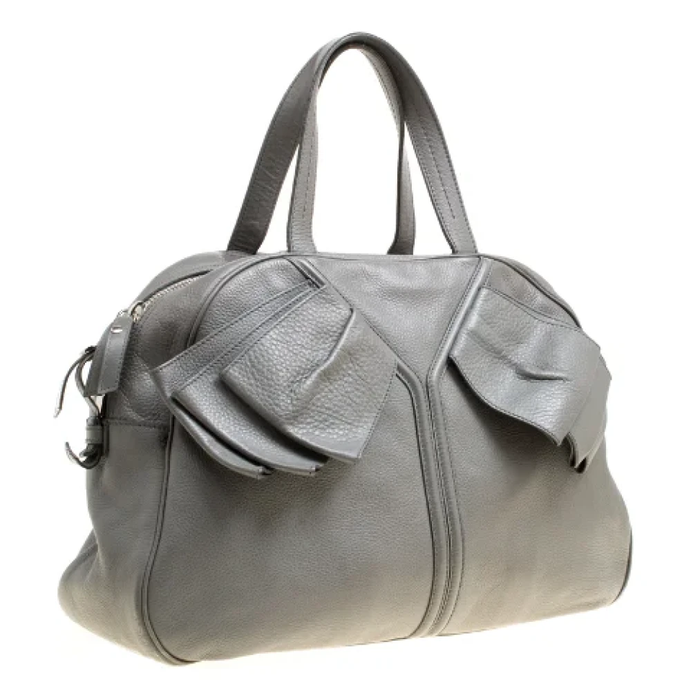 Yves Saint Laurent Vintage Pre-owned Leather handbags Gray Dames