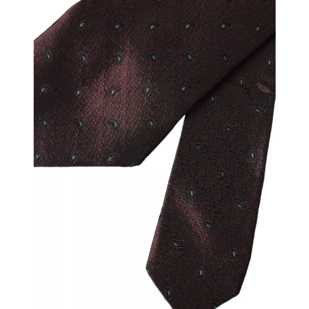 Dolce & Gabbana Bordeaux Fantasy Zijden Verstelbare Heren Stropdas Brown Heren