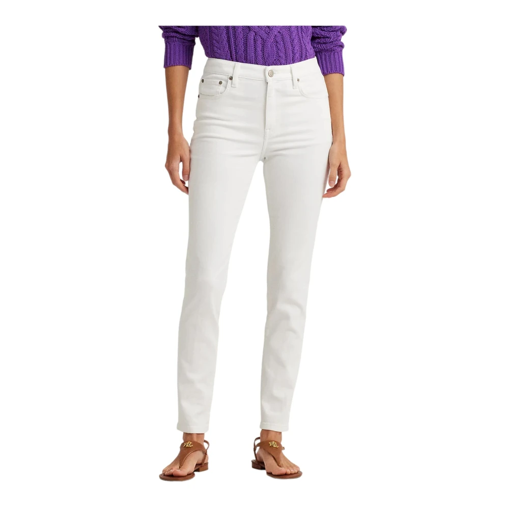 Ralph Lauren Slim-fit Denim Jeans White Dames