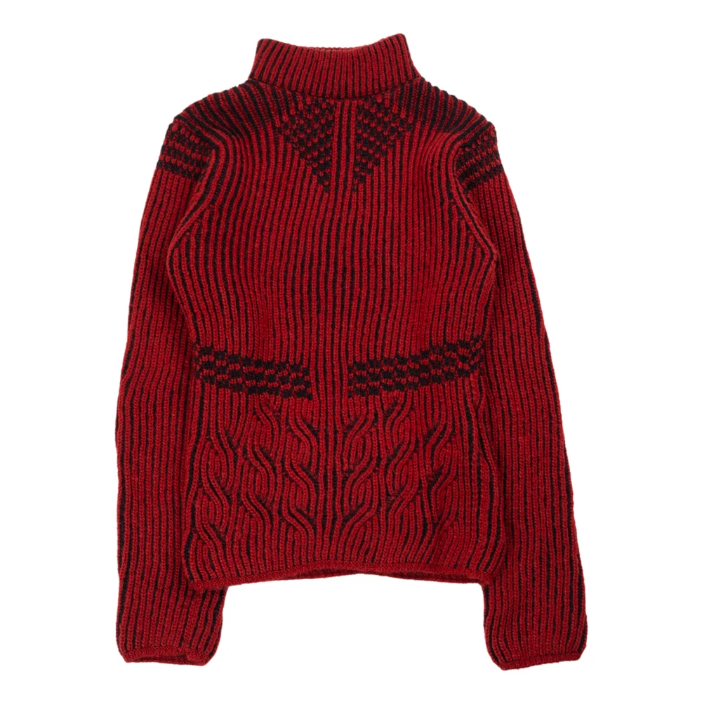 Isa Boulder Twisty Turtleneck Top i Rött/Svart Red, Herr