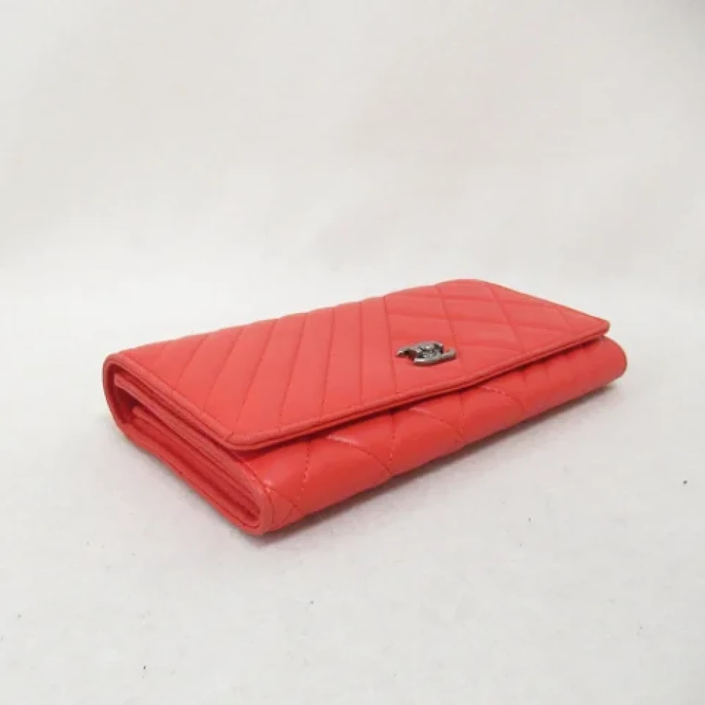 Chanel Vintage Pre-owned Leather wallets Red Dames