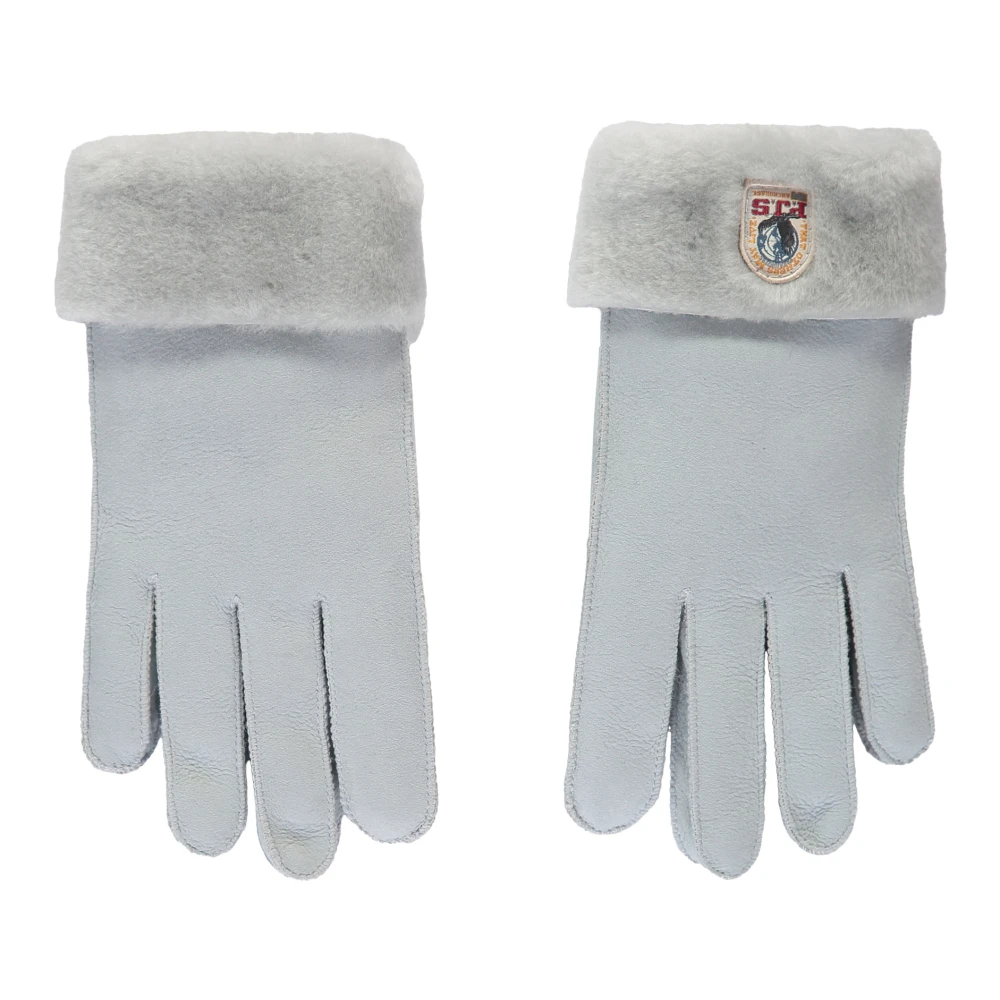 Parajumpers Shearling Handschoenen met Contraststiksels Gray Dames