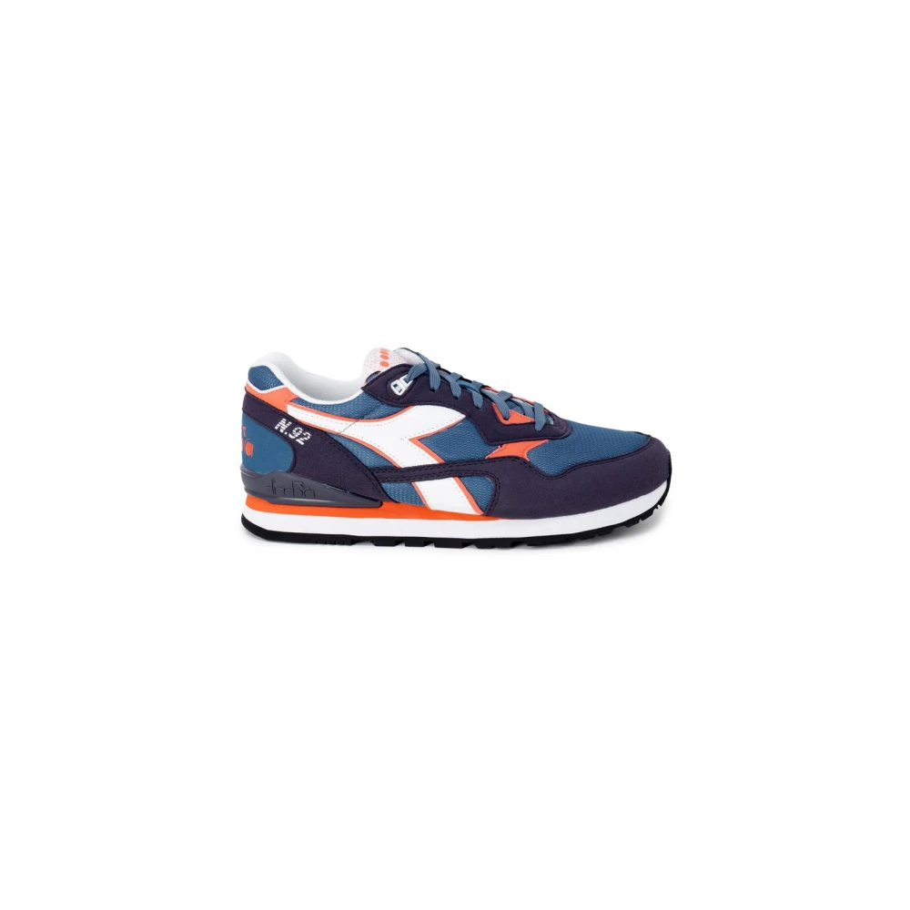 Diadora Men's Multicolor Sneakers, 6 Uk, Blue Leather Trainers Retro Style