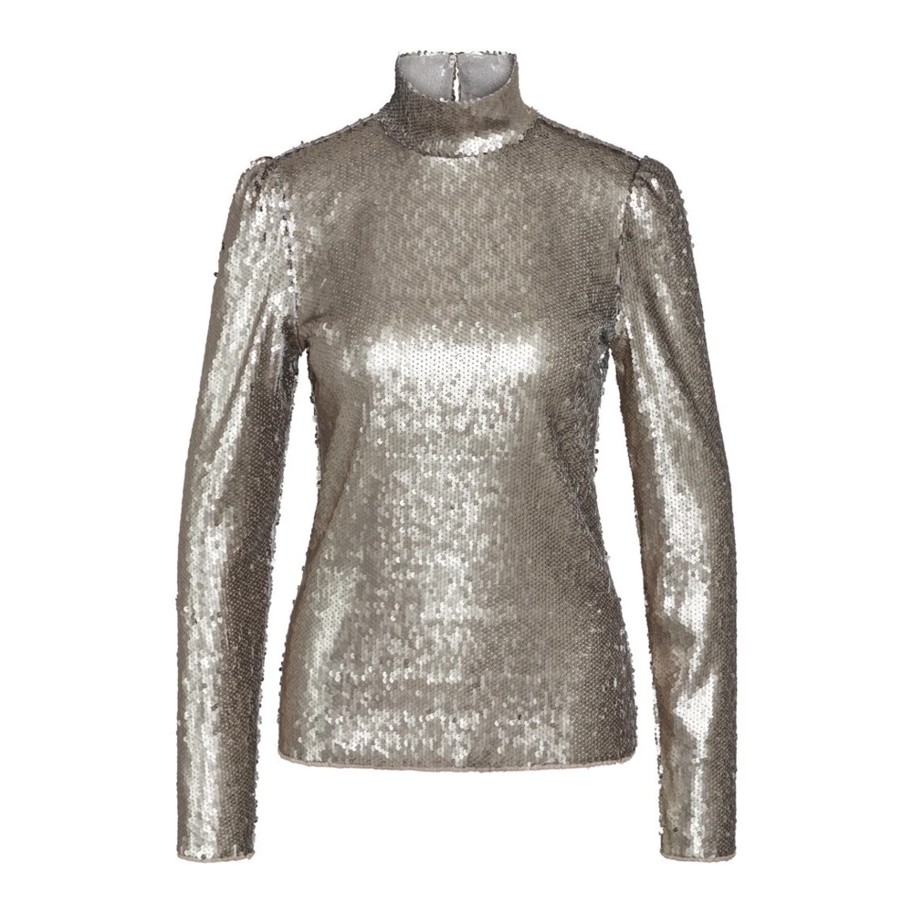 Bruuns Bazaar Pailletblouse Moeabbaniqa Grijs Gray Dames