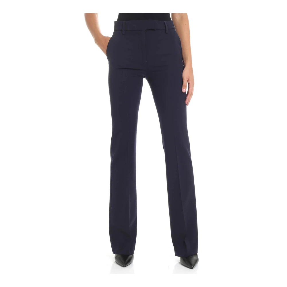 True Royal Blauwe Wollen Blend Broek Italië Gemaakt Blue Dames