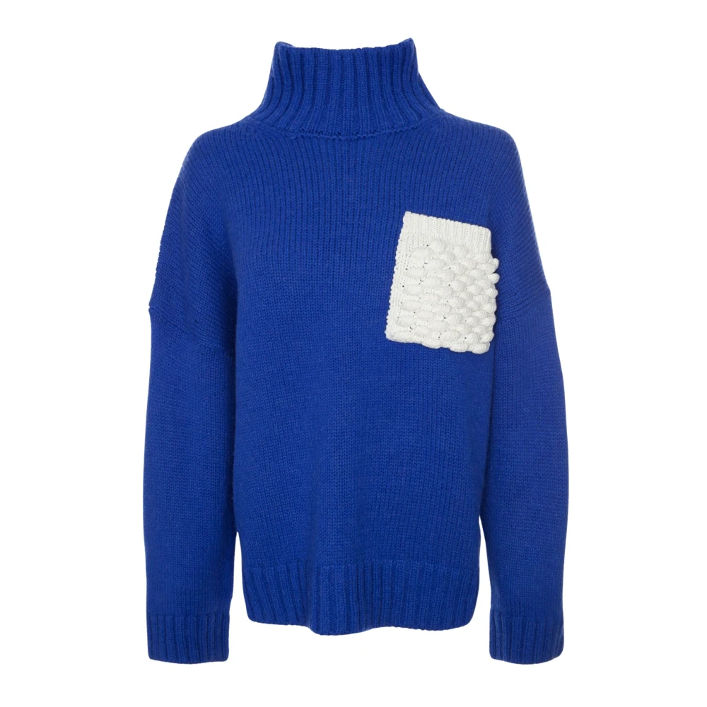 JW Anderson Alpaca Wol Gebreide Trui Blue Dames