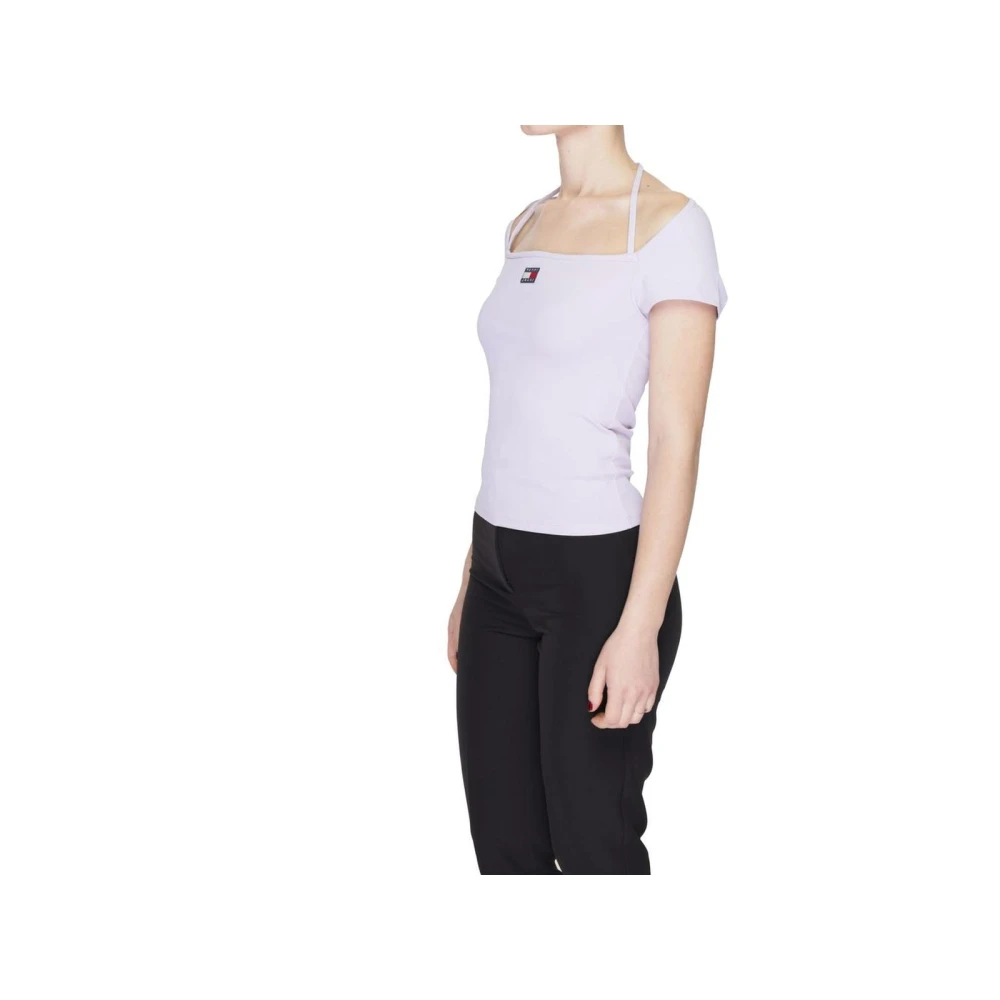 Tommy Jeans Paarse Polyester T-shirt Lente Zomer Collectie Purple Dames