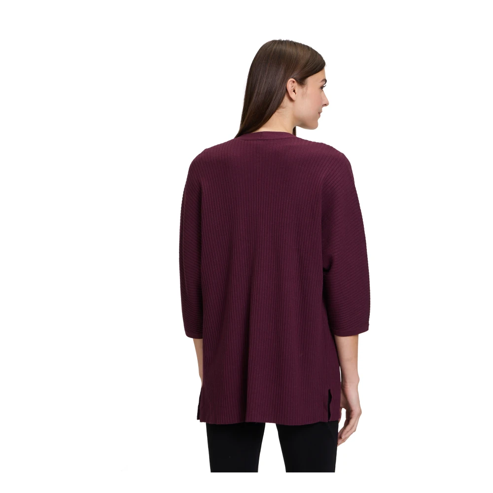Betty Barclay Geribbelde Lange Vest Purple Dames