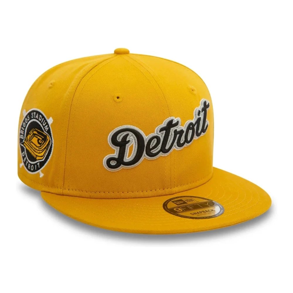 new era Gele Detroit Tigers Wordmark Patch Pet Yellow Heren