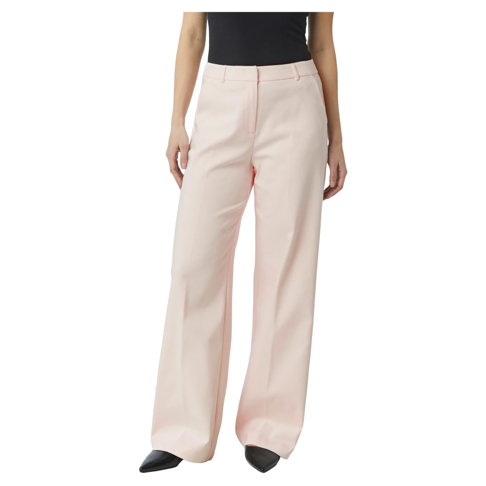 comma Elegante Wijde Pijp Broek Pink Dames