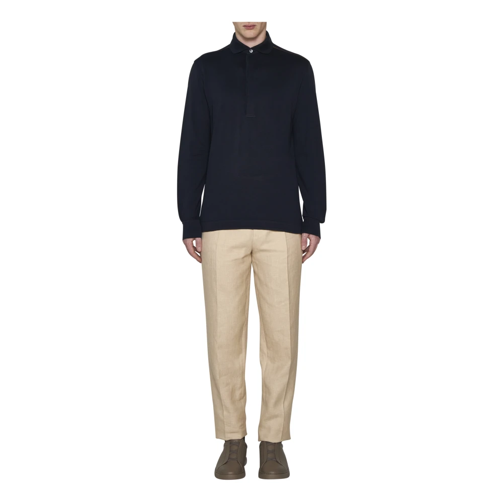 Ermenegildo Zegna Blauwe T-shirts en Polos MC Blue Heren