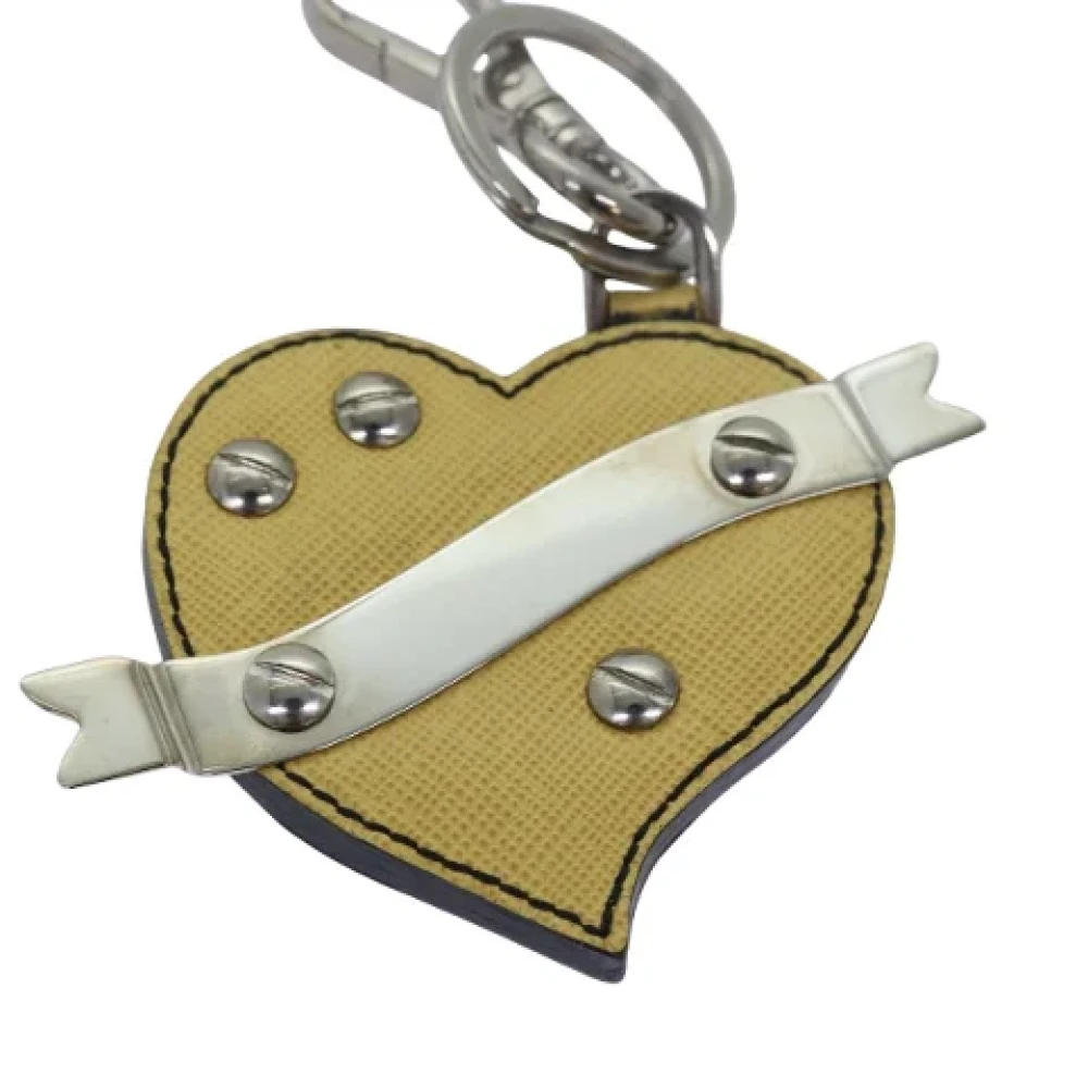 Prada Vintage Pre-owned Leather key-holders Yellow Dames