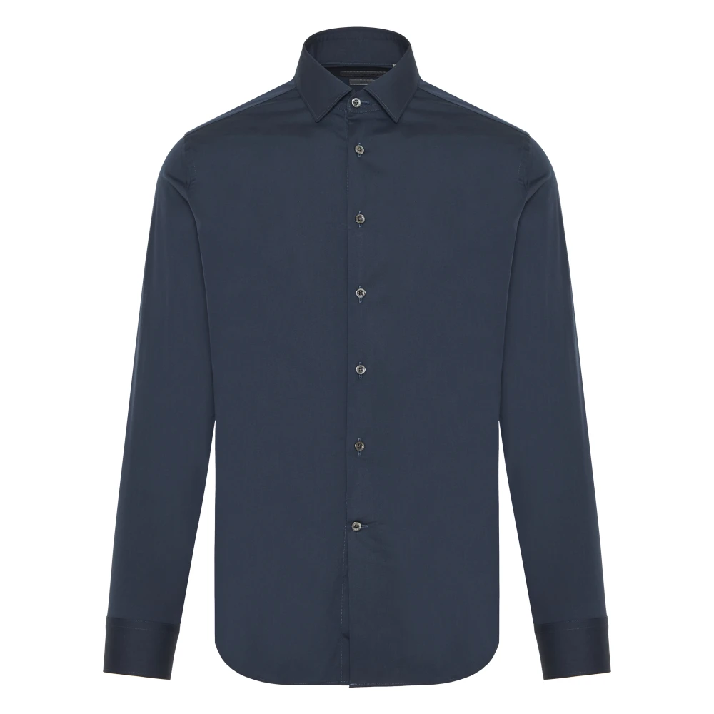 Corneliani Bomull Stretch Skjorta Blue, Herr