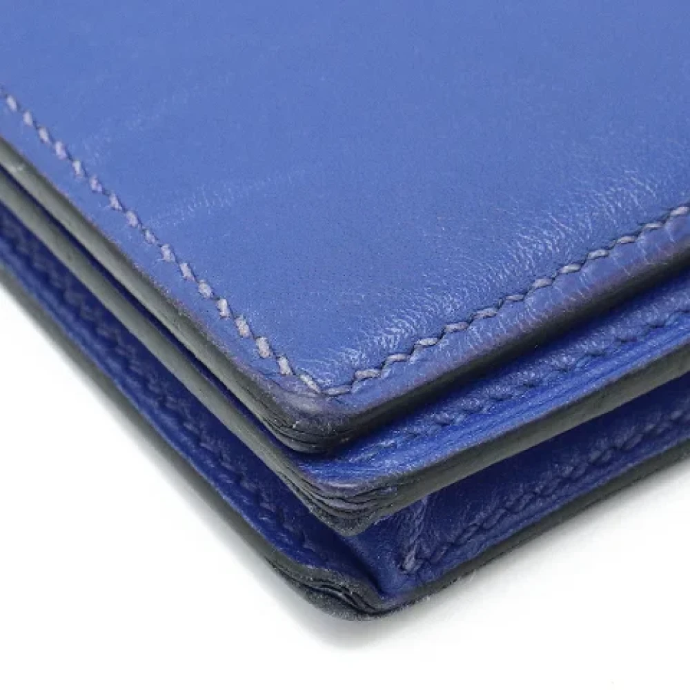 Hermès Vintage Pre-owned Leather wallets Blue Dames