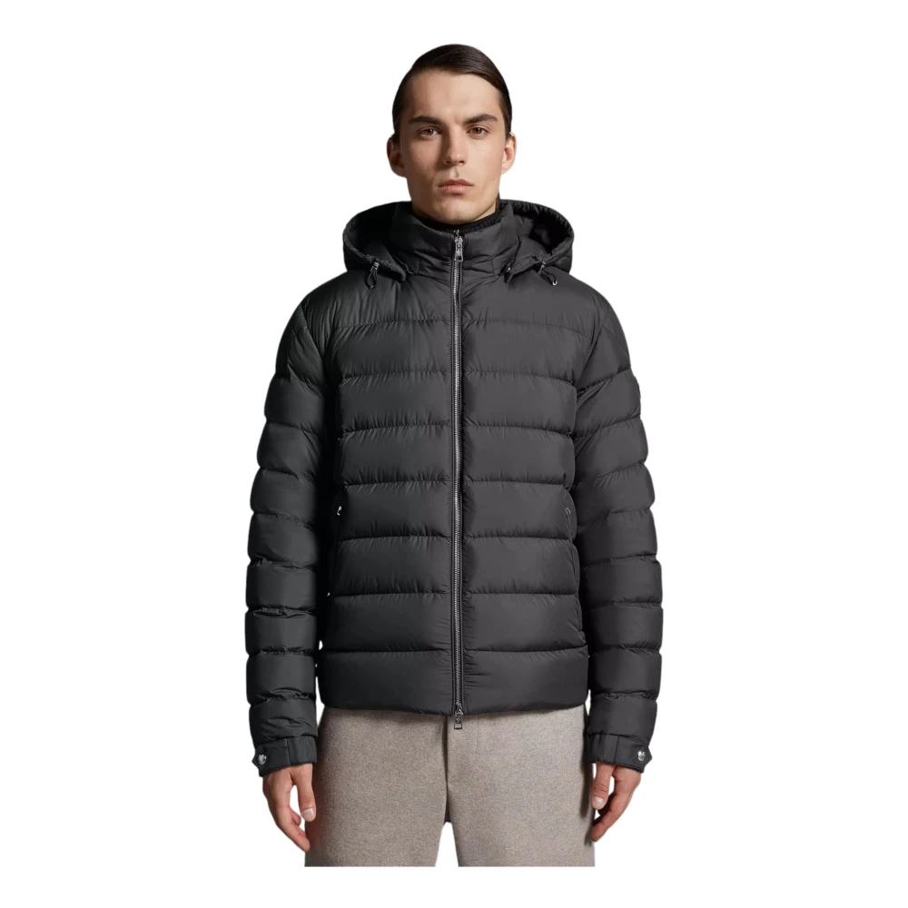 Moncler Korte Donsjas met Afneembare Capuchon Black Heren