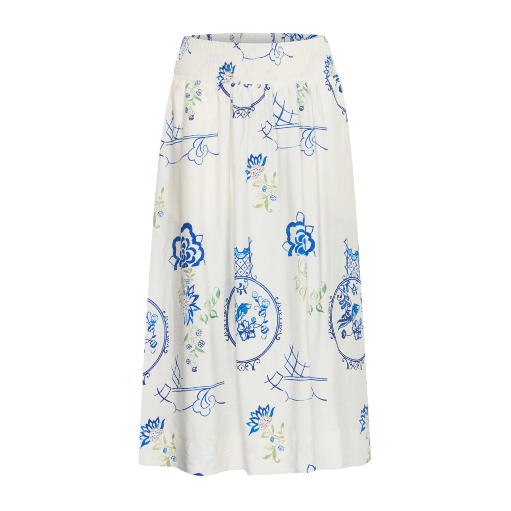 Ichi Women's White Midi Skirts, Xl, High Waist Classic Skirt Big Scale